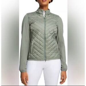Primaloft‎ golf Jacket Quilted Puffer Lightweight Coat Olive Green